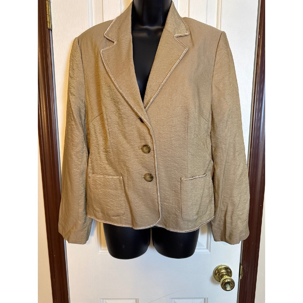 Sag‎ Harbor Blazer Jacket Textured Neutral Career Wear Business Casual 12